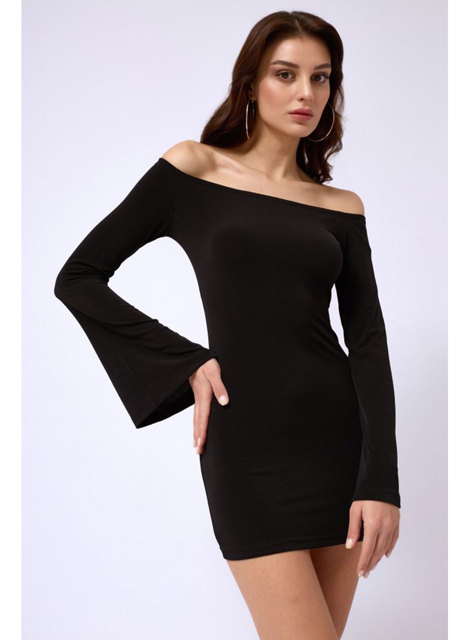 Volan Kol Straplez Mini Elbise