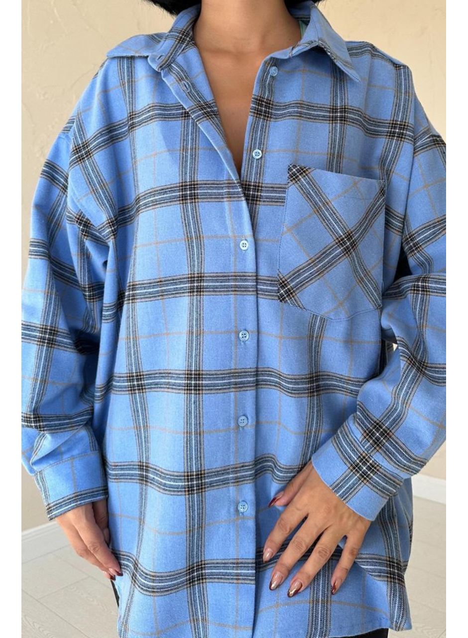 Mavi Ekose Desenli Gömlek