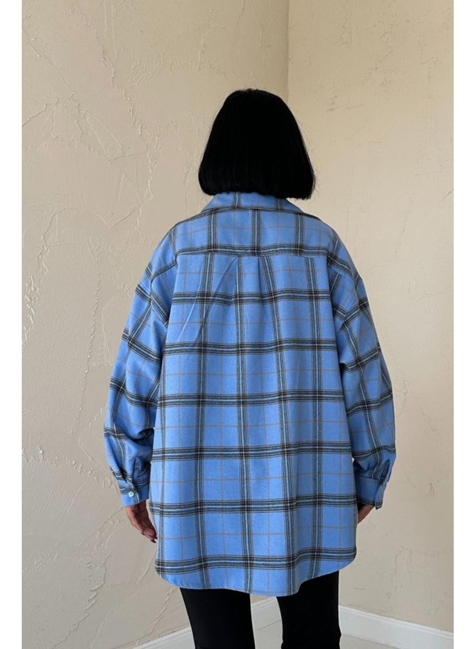 Mavi Ekose Desenli Gömlek