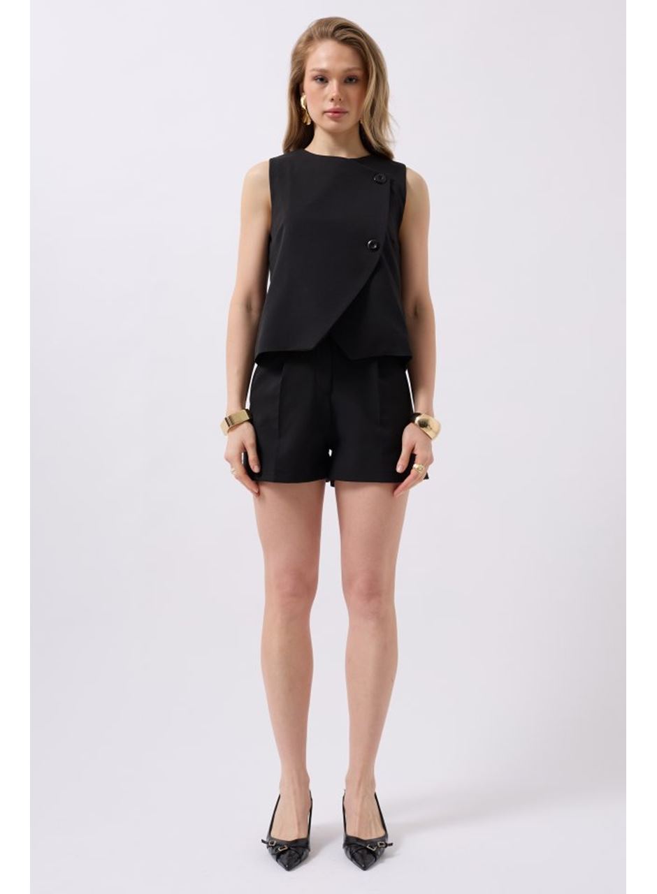 Yandan Düğmeli Dokuma Yelek