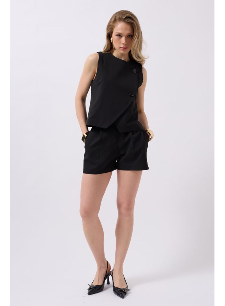 Yandan Düğmeli Dokuma Yelek