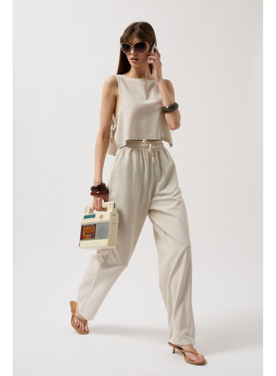 Yandan Bağlamalı Crop Bluz