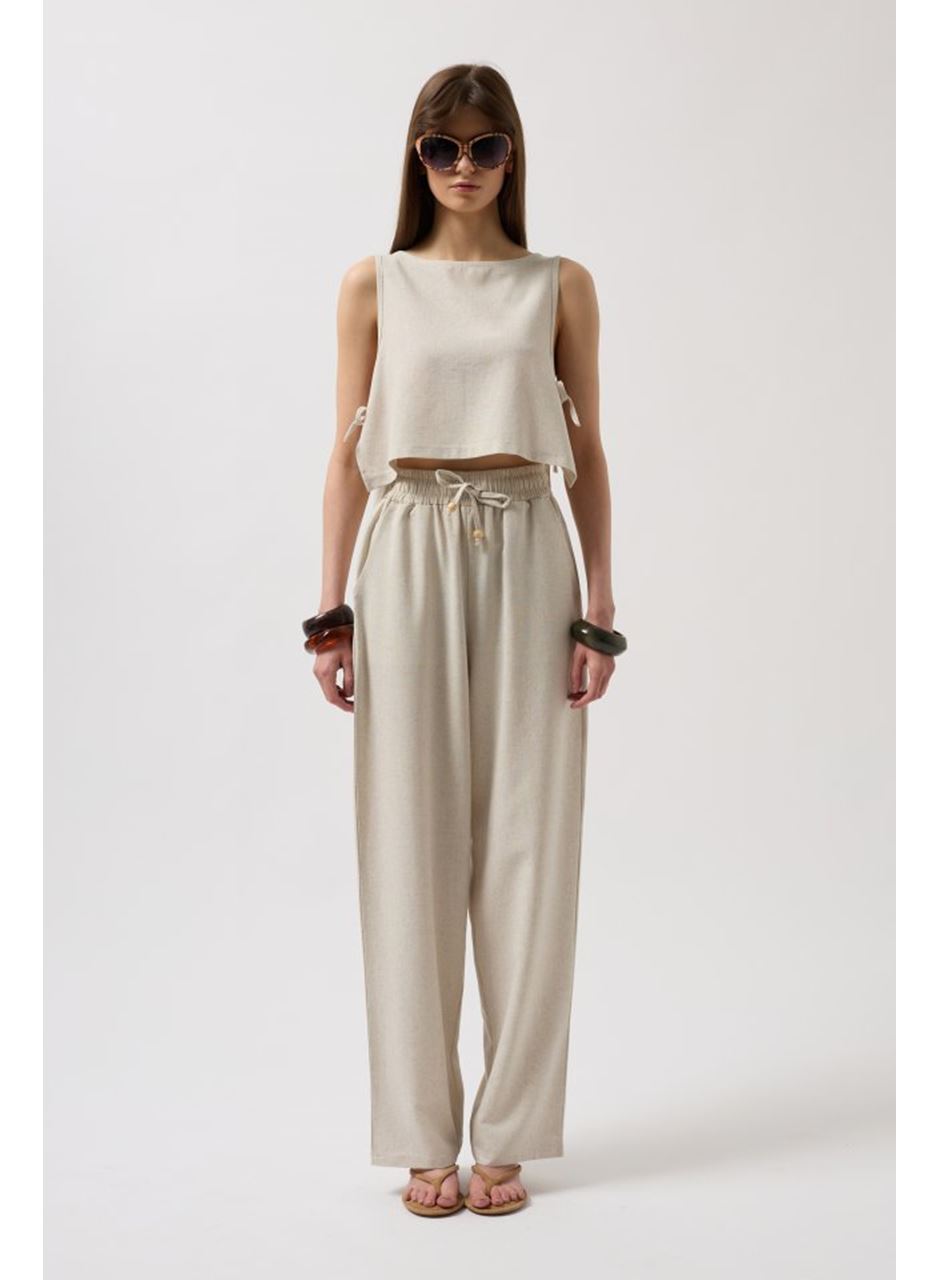 Yandan Bağlamalı Crop Bluz