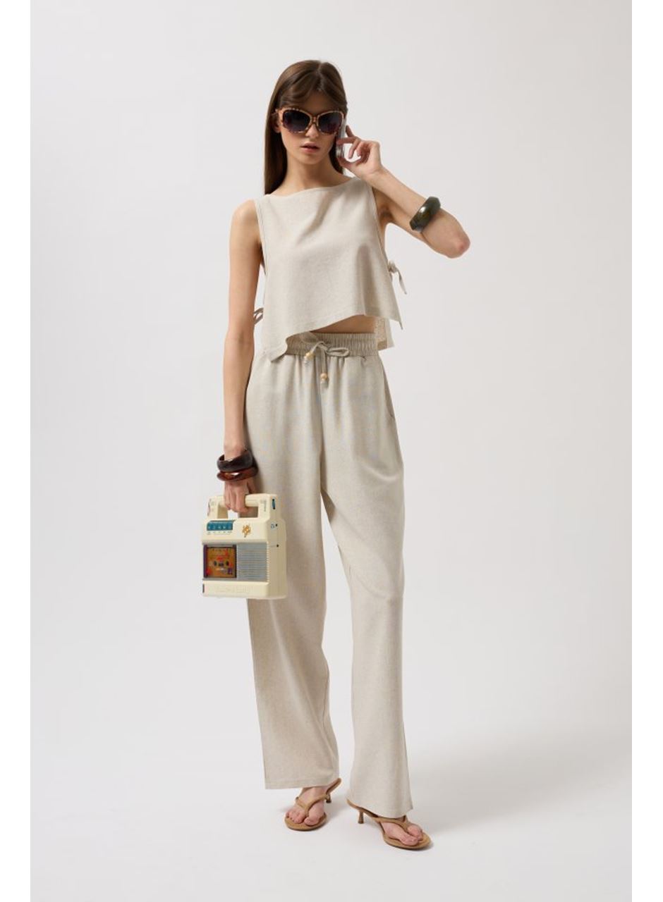 Yandan Bağlamalı Crop Bluz