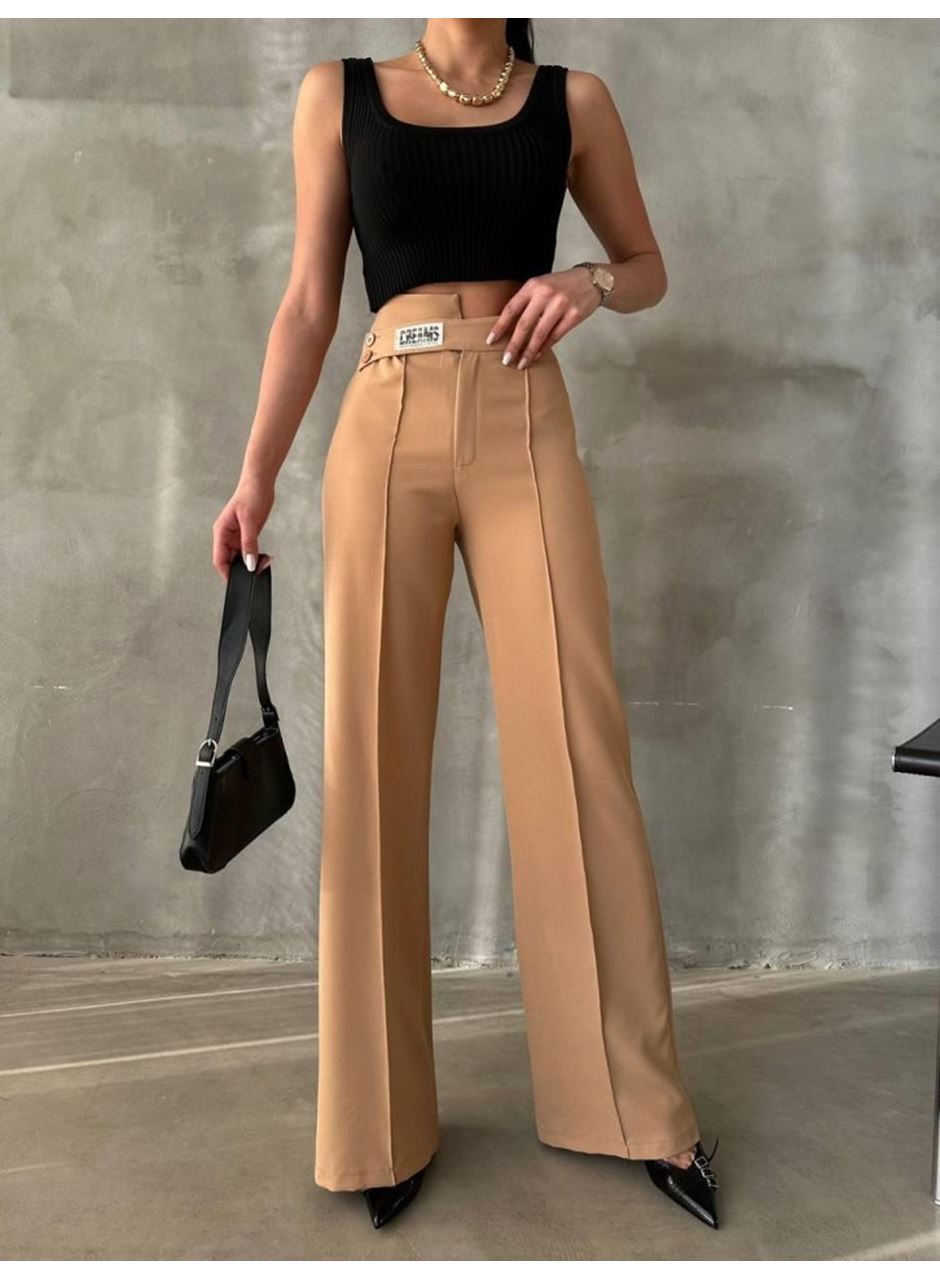 DREAMS ETİKETLİ PALAZZO PANTOLON - Bej