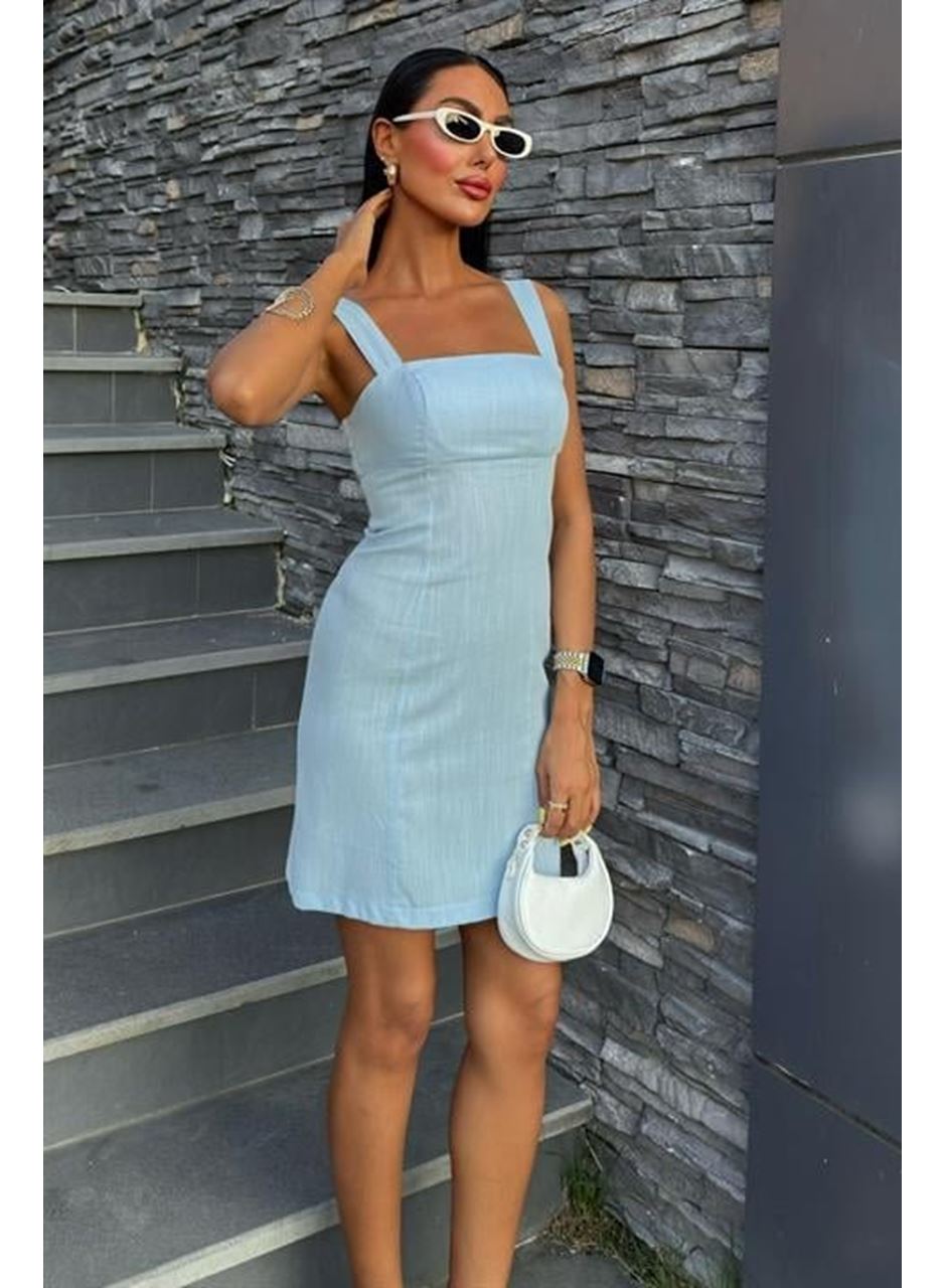 Kare Yaka Mini Elbise 2903