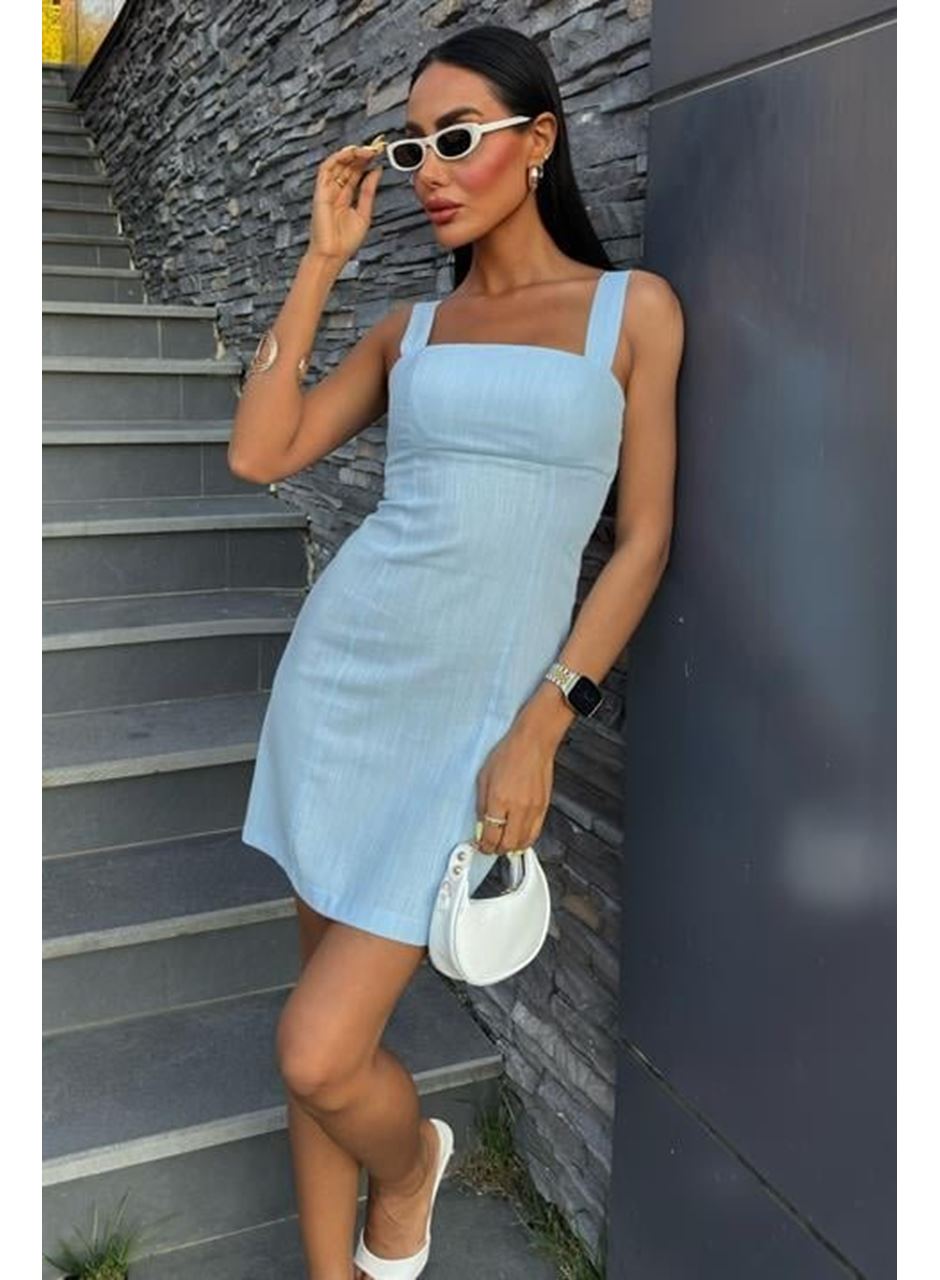 Kare Yaka Mini Elbise 2903