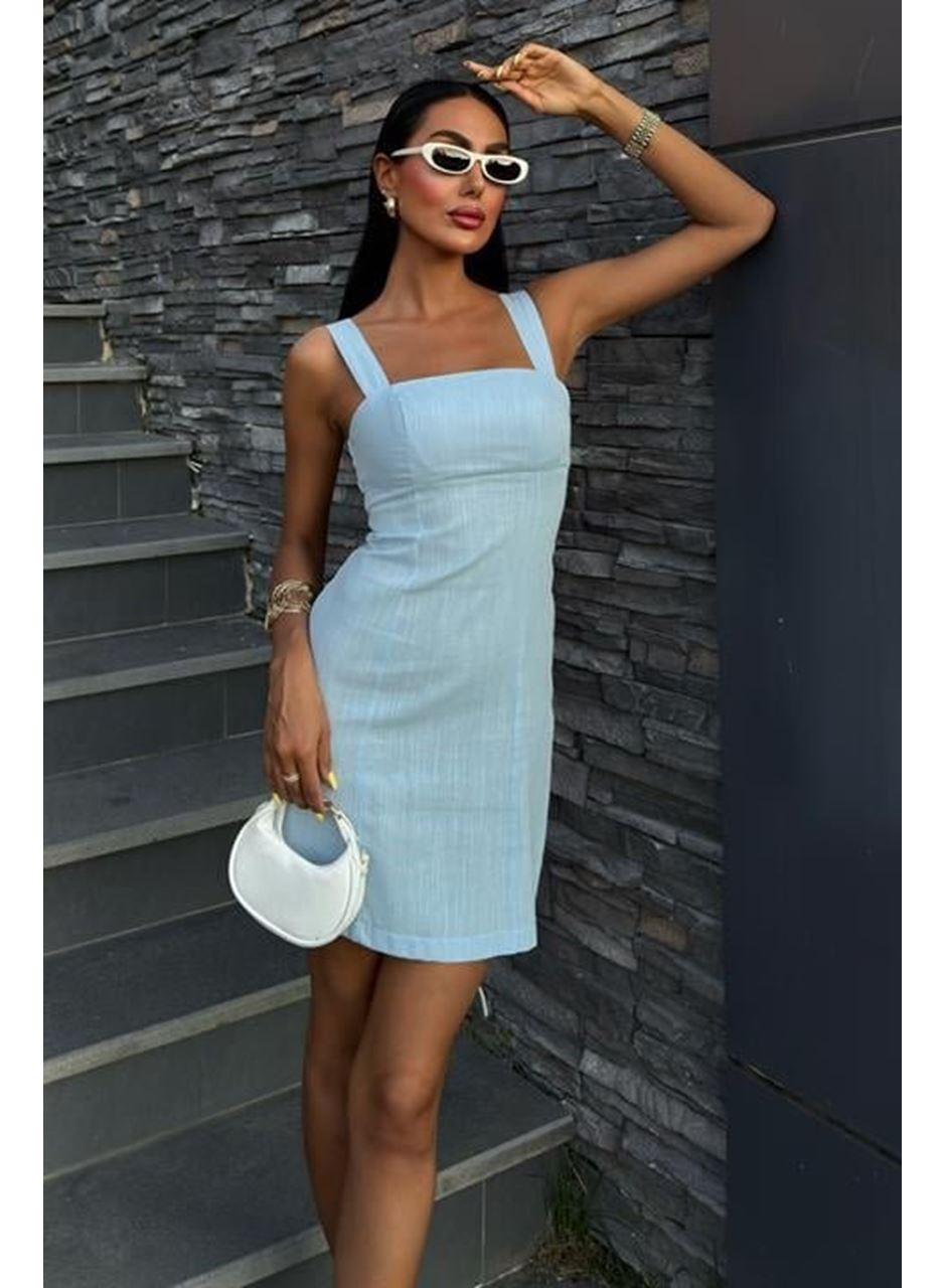 Kare Yaka Mini Elbise 2903