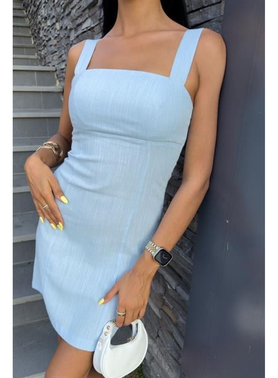 Kare Yaka Mini Elbise 2903