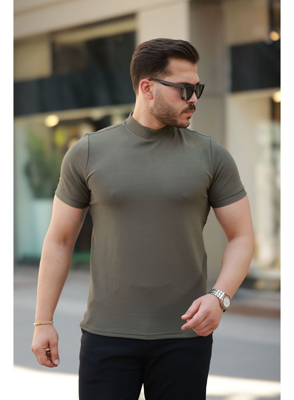 Erkek Yarım Balıkçı Yaka Kısa Kollu T-shirt