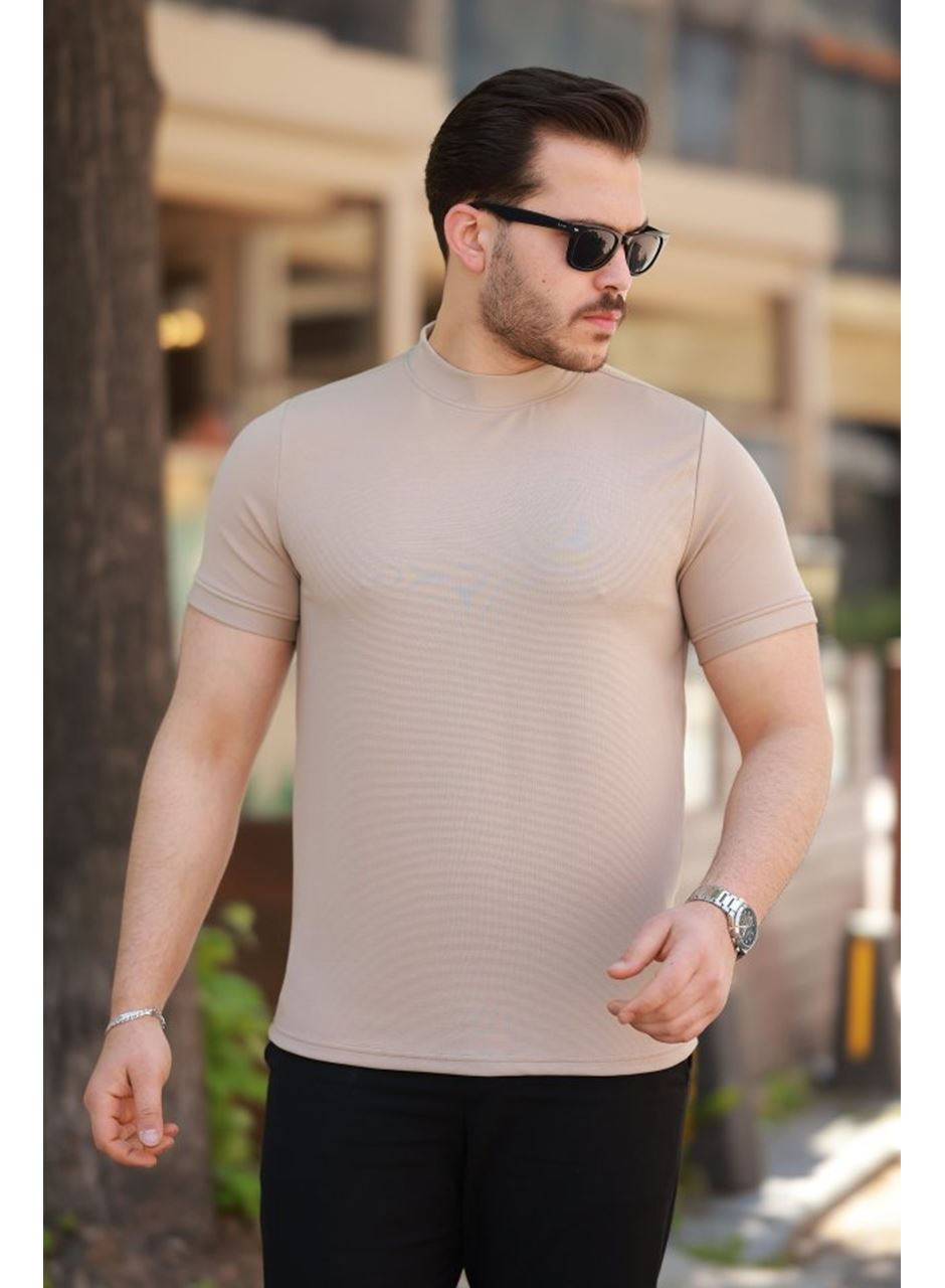 Erkek Yarım Balıkçı Yaka Kısa Kollu T-shirt