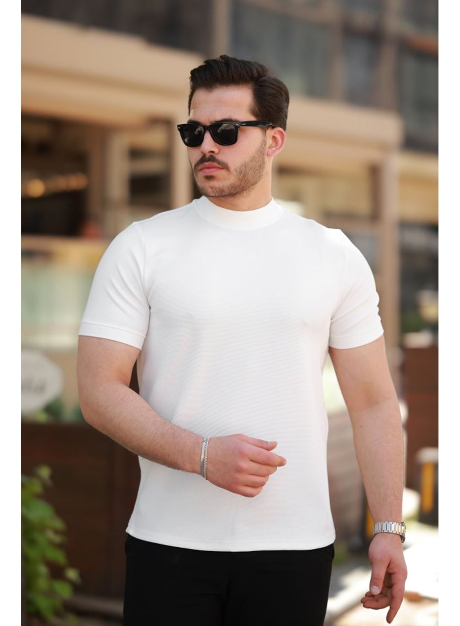 Erkek Yarım Balıkçı Yaka Kısa Kollu T-shirt