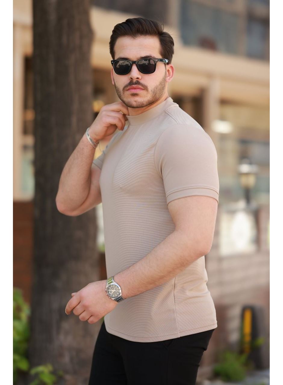 Erkek Yarım Balıkçı Yaka Kısa Kollu T-shirt