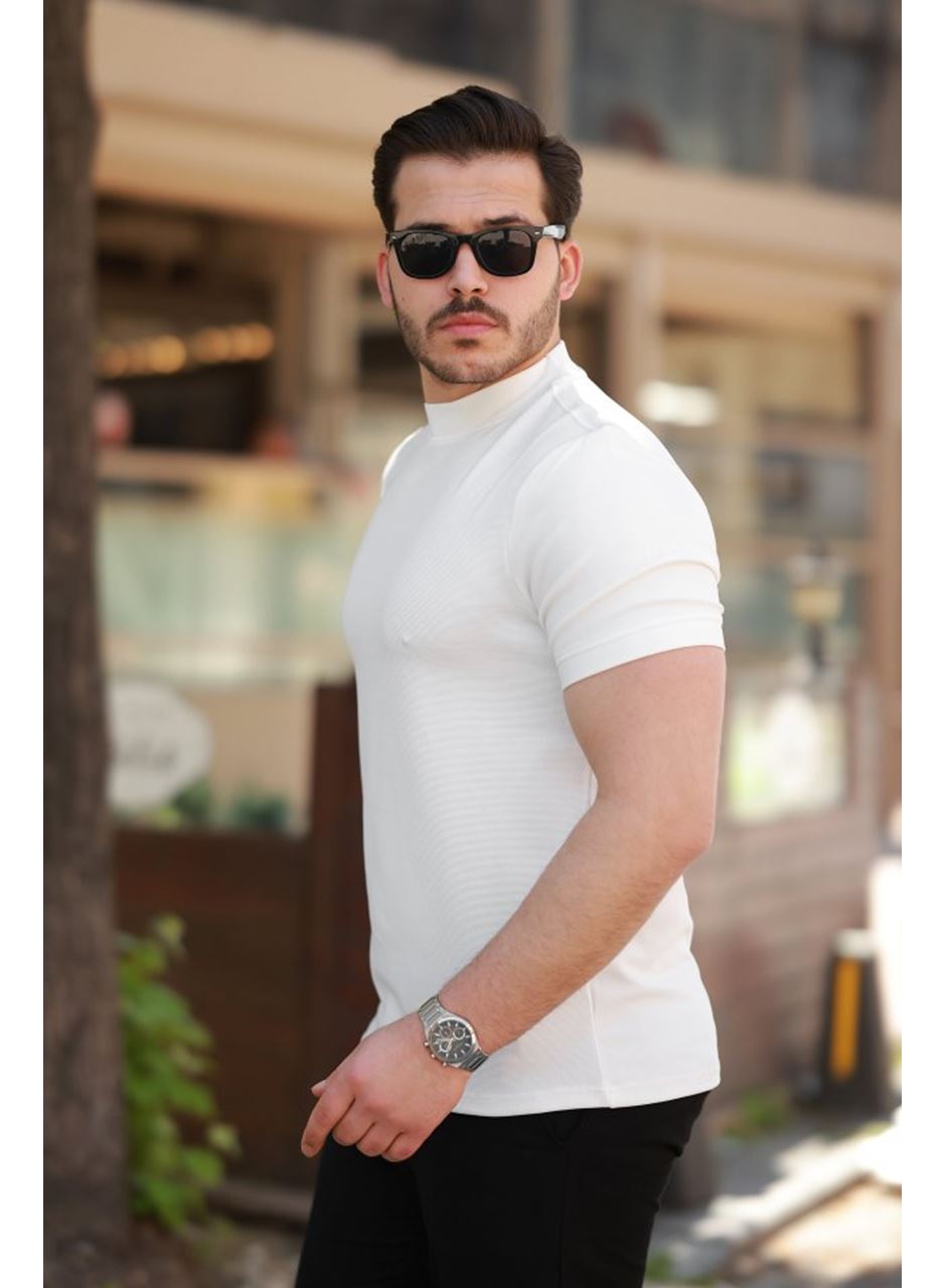 Erkek Yarım Balıkçı Yaka Kısa Kollu T-shirt