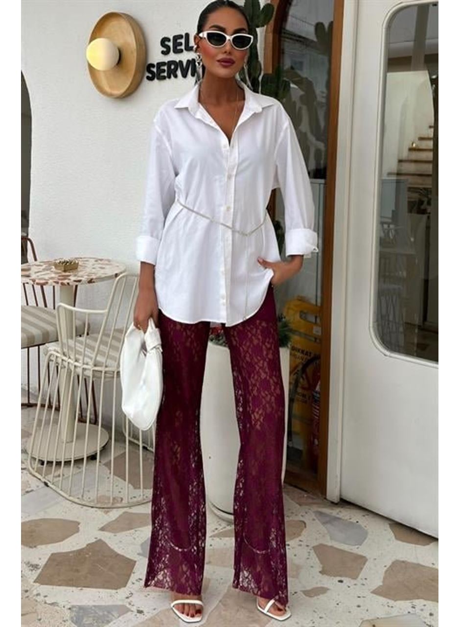 İçi Astarlı Dantel Pantolon 0081