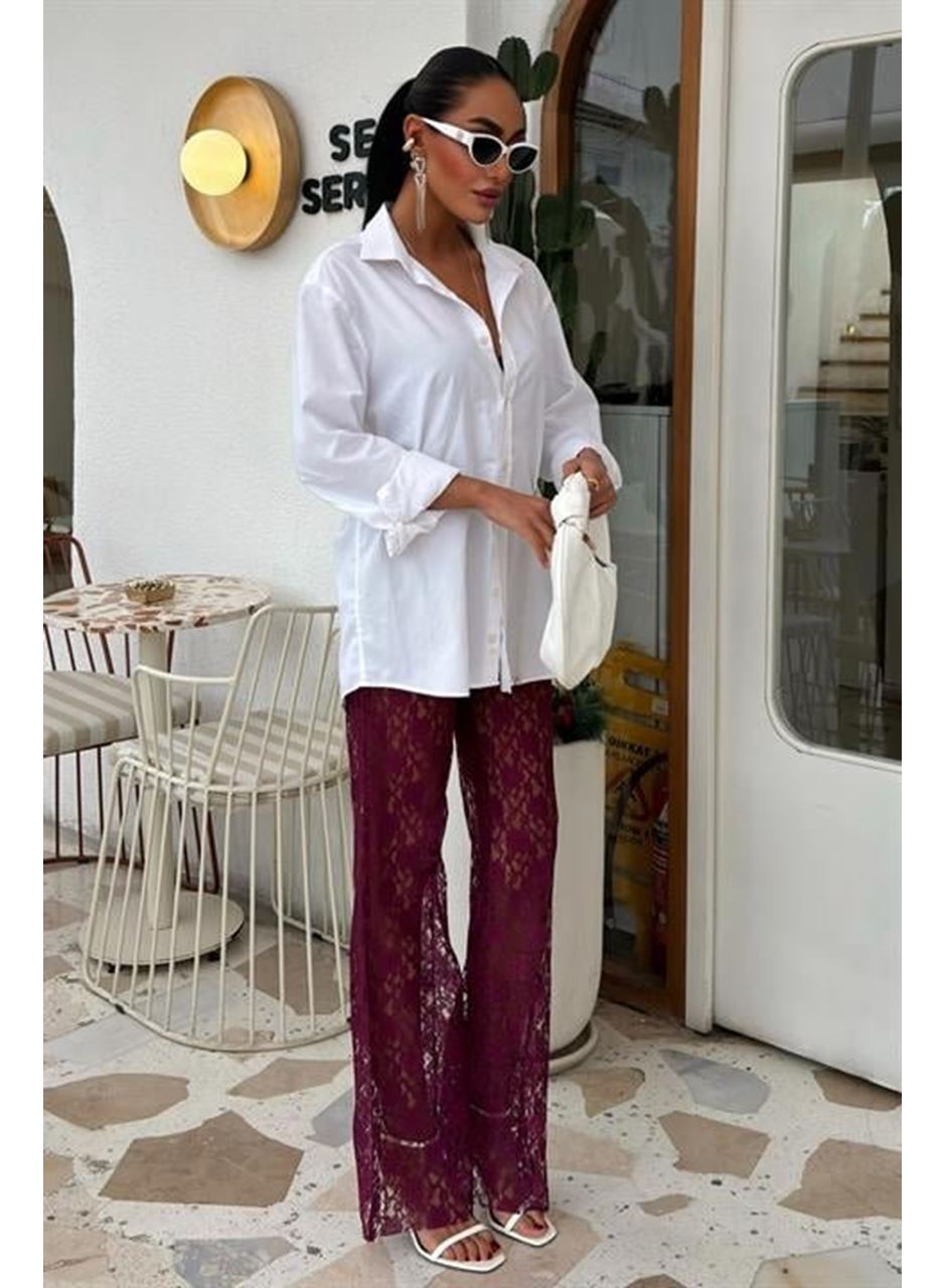 İçi Astarlı Dantel Pantolon 0081