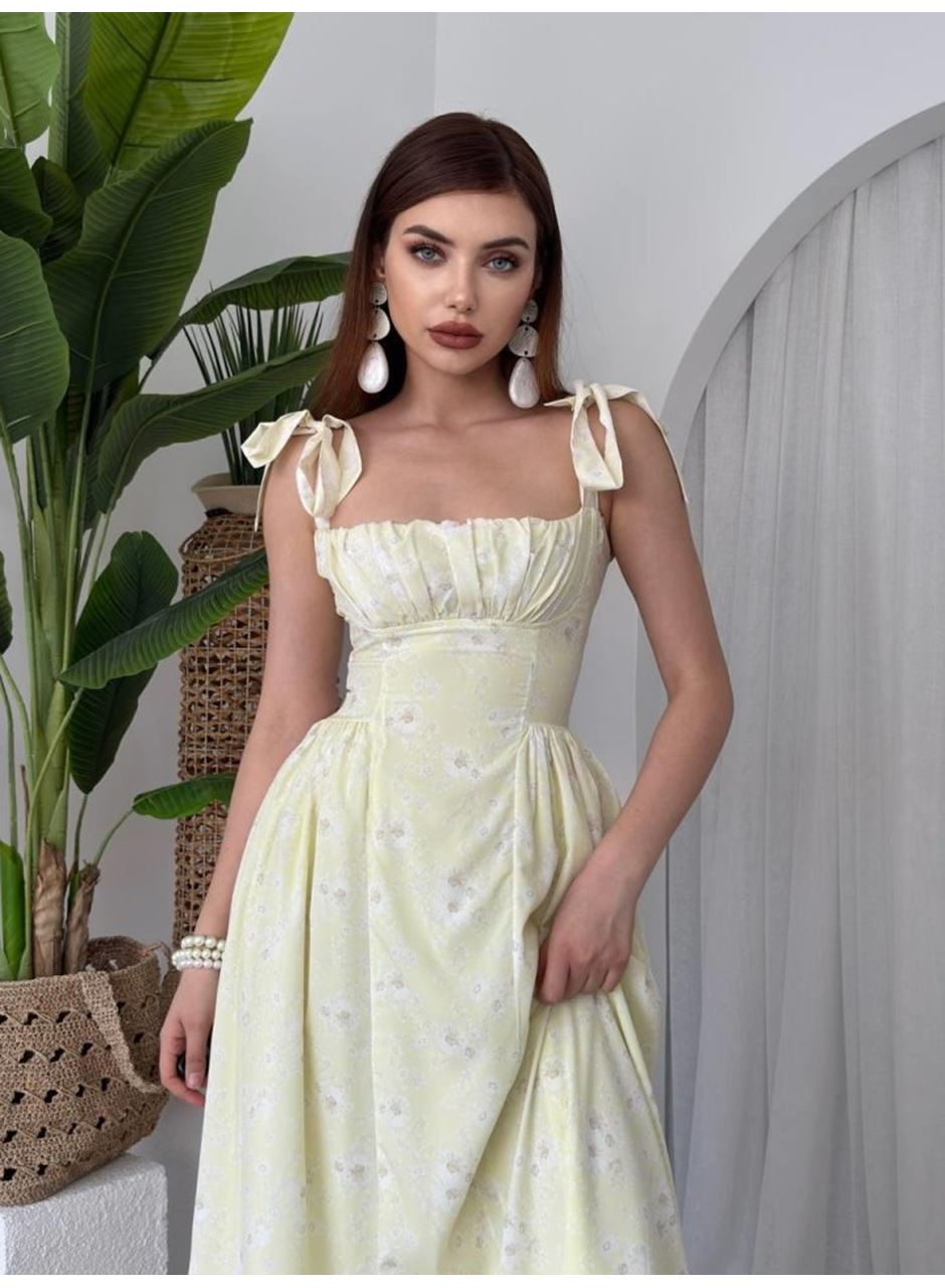 Khalesı Omuz Bağlamalı Elbise