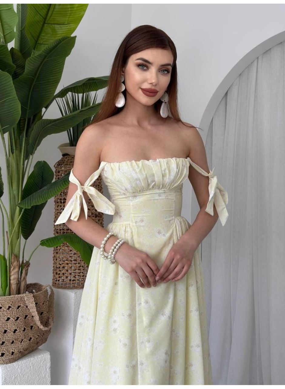 Khalesı Omuz Bağlamalı Elbise