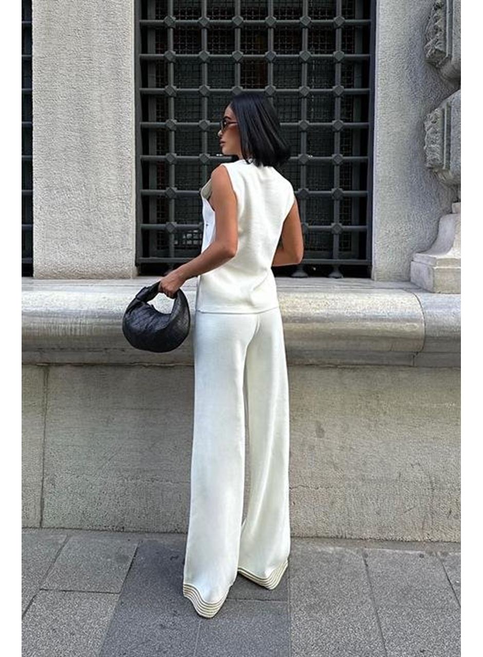 Paulo Gold Düğmeli Yelek Pantolon Takım 9976