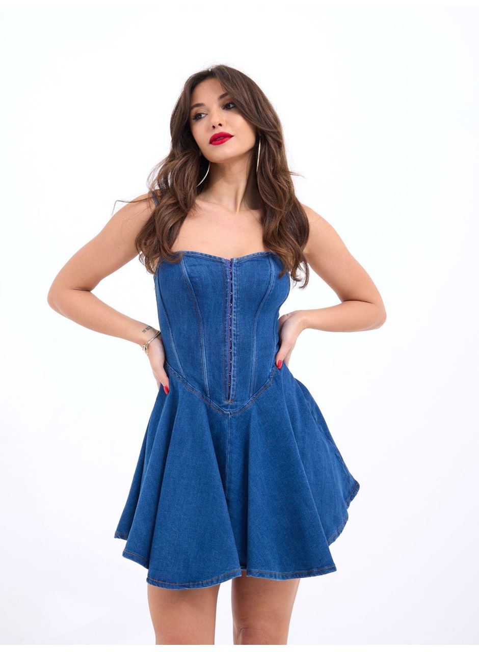 6807 KOT ELBİSE-MAVİ