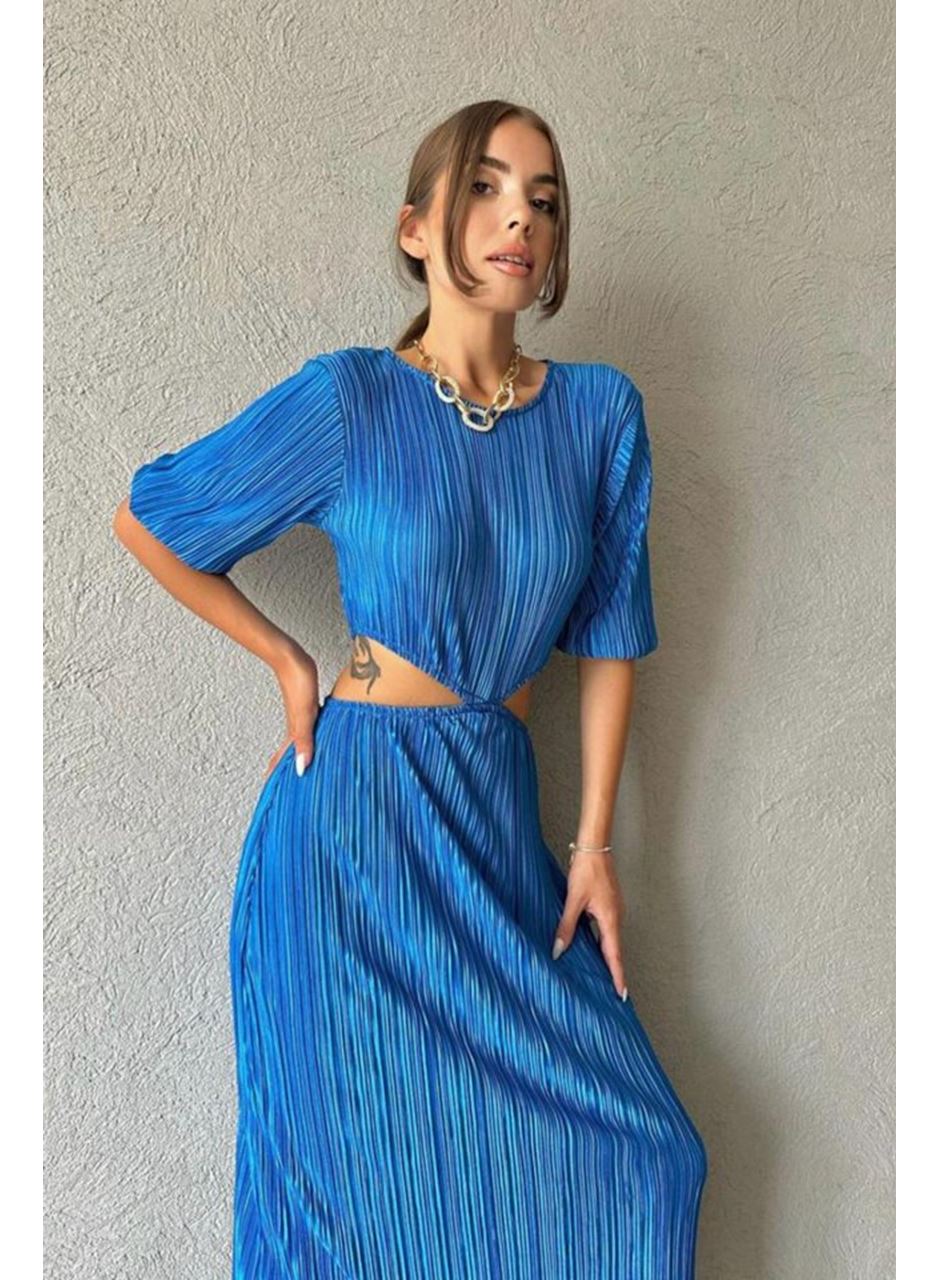 Mavi Piliseli Elbise