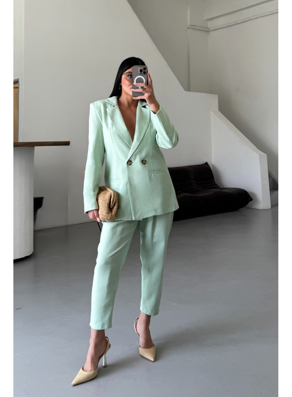 KETEN CEKET - PANTOLON TAKIM - Mint