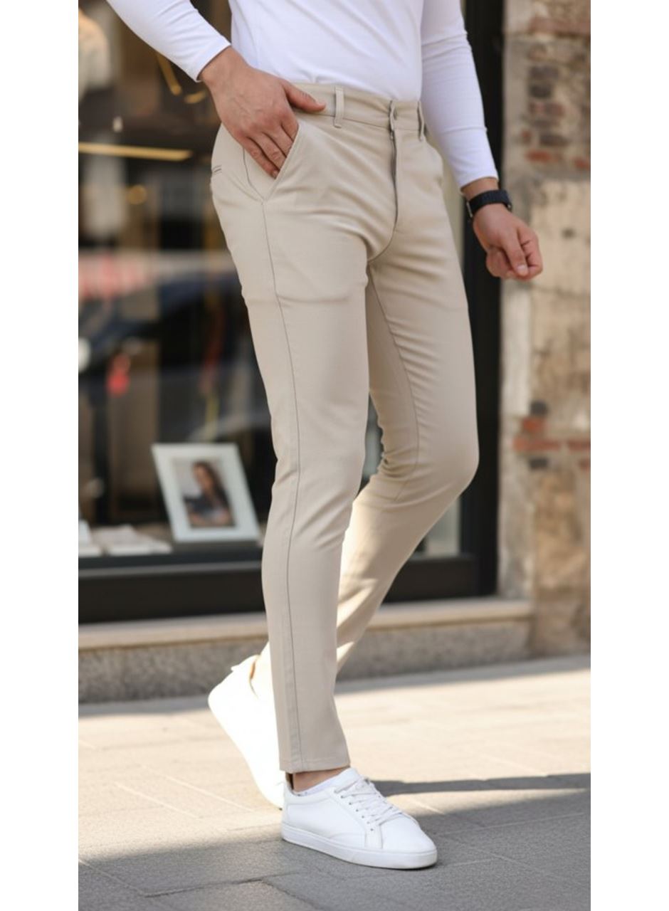 Erkek Slim Fit Likralı Gabardin Pantolon