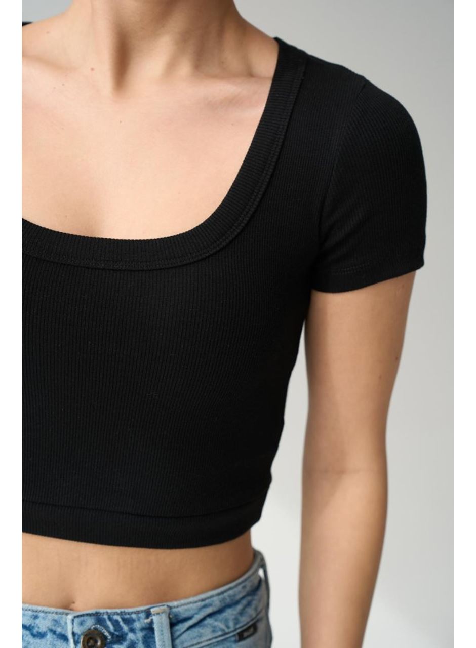 Geniş Yaka Bady - Siyah