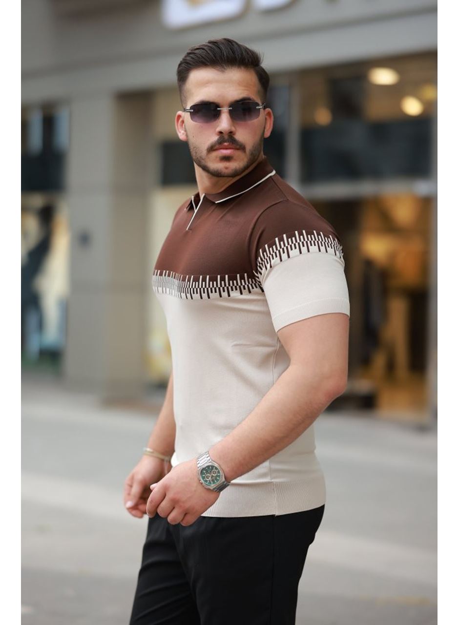 Erkek Hemşire Yaka çift Renk Kısa Kollu Tişört