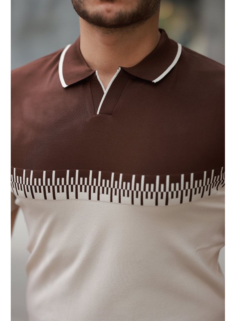 Erkek Hemşire Yaka çift Renk Kısa Kollu Tişört