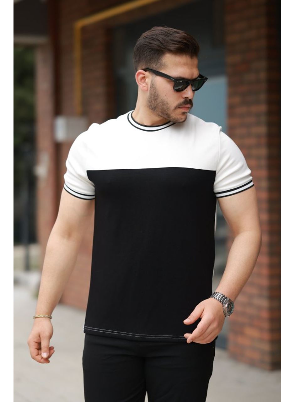 Erkek Parçalı Renk Kısa Kollu Tişört
