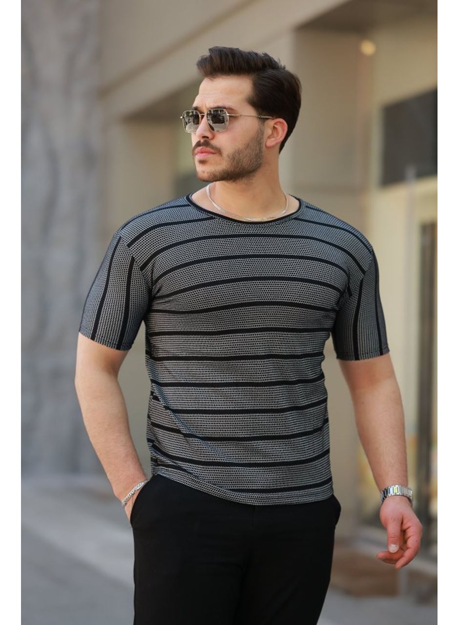 Erkek Petek Desenli Kısa Kollu T-shirt