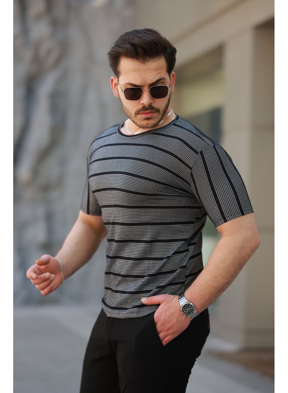 Erkek Petek Desenli Kısa Kollu T-shirt