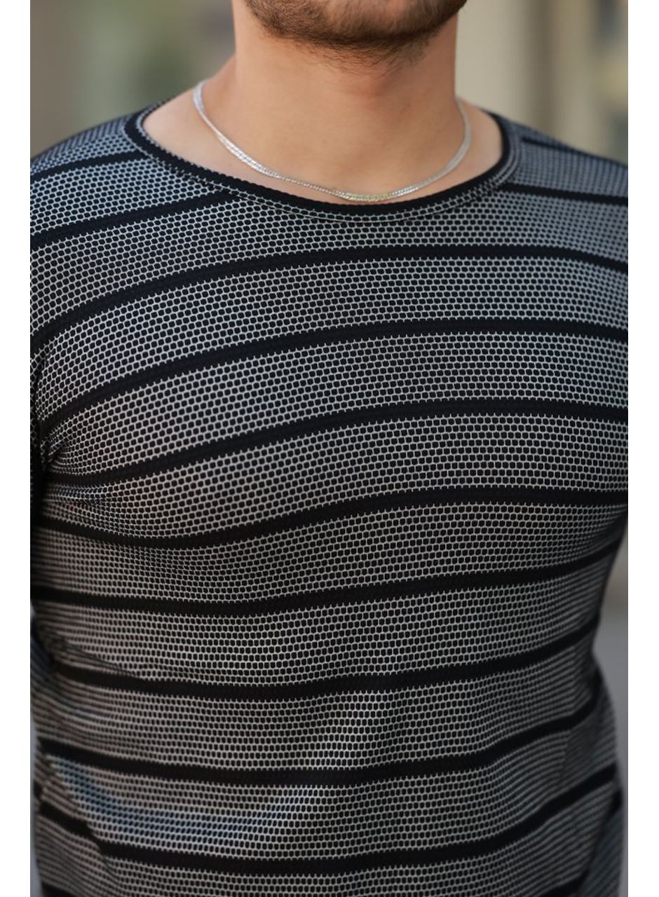 Erkek Petek Desenli Kısa Kollu T-shirt