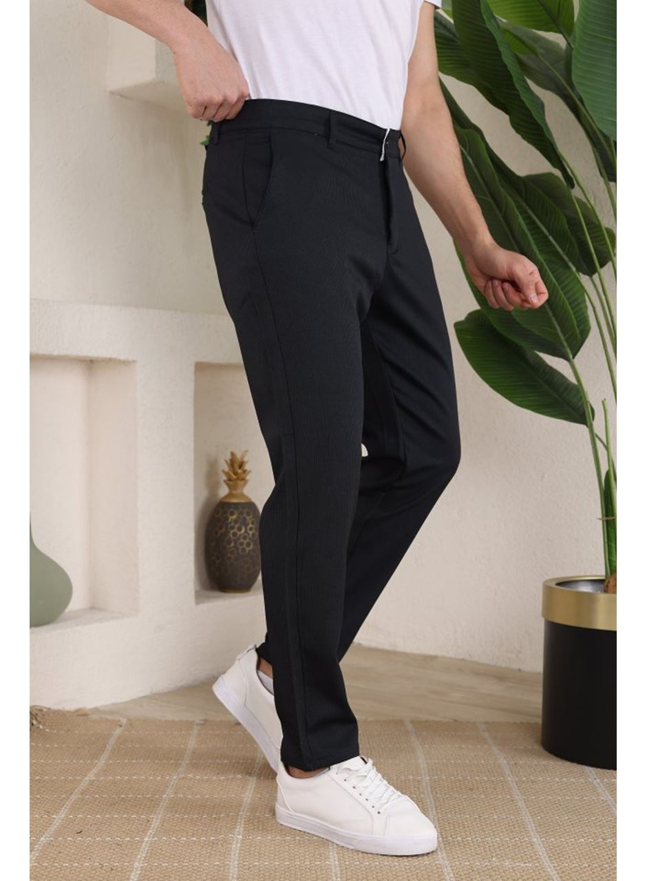 Erkek Casual Slim Fit Cord Desenli Kumaş Pantolon