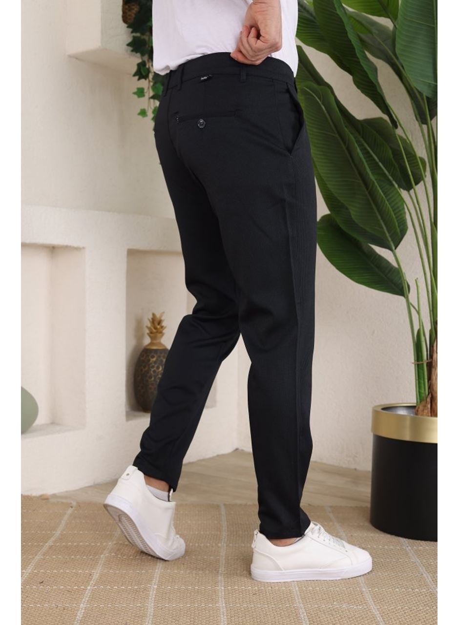 Erkek Casual Slim Fit Cord Desenli Kumaş Pantolon