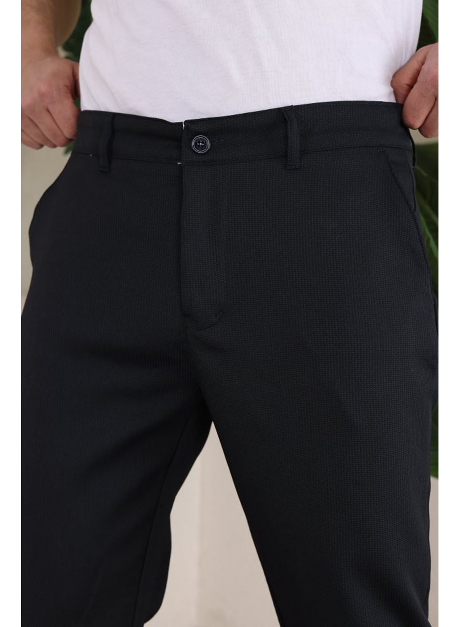 Erkek Casual Slim Fit Cord Desenli Kumaş Pantolon