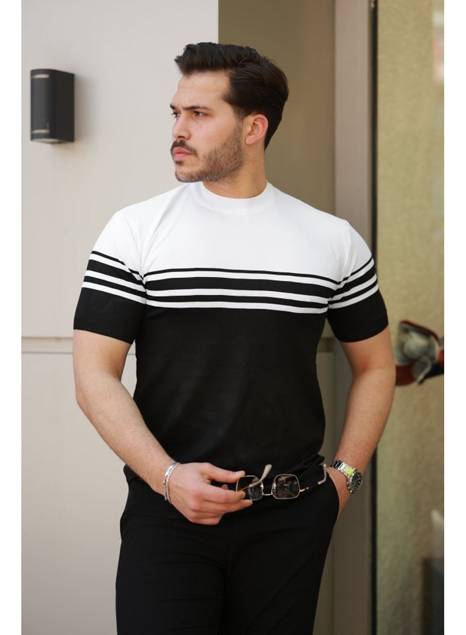 Erkek çizgili Kısa Kollu T-shirt
