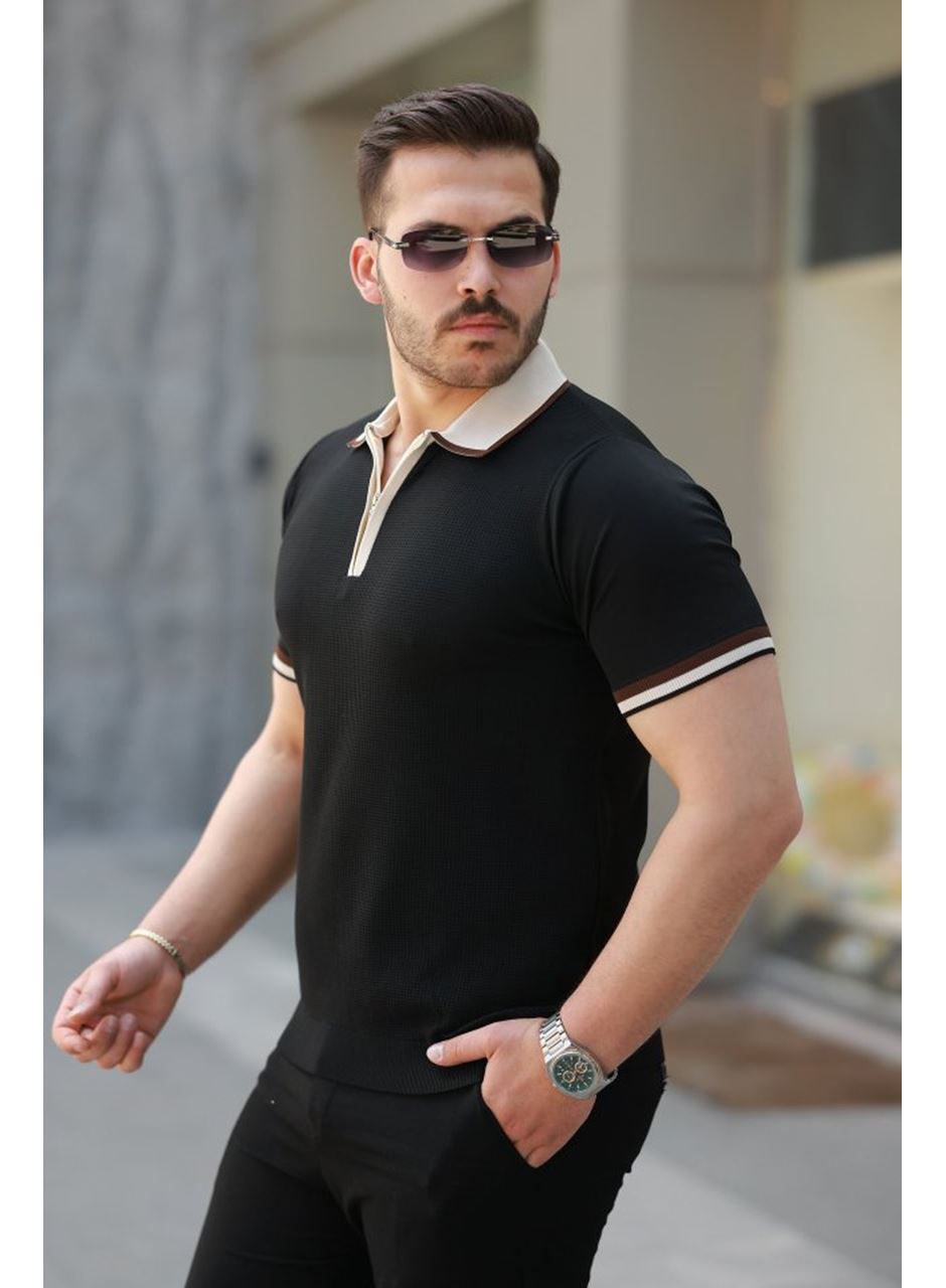 Erkek Renkli Yaka Kısa Kollu Tişört