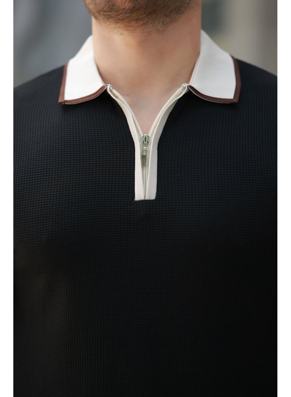 Erkek Renkli Yaka Kısa Kollu Tişört