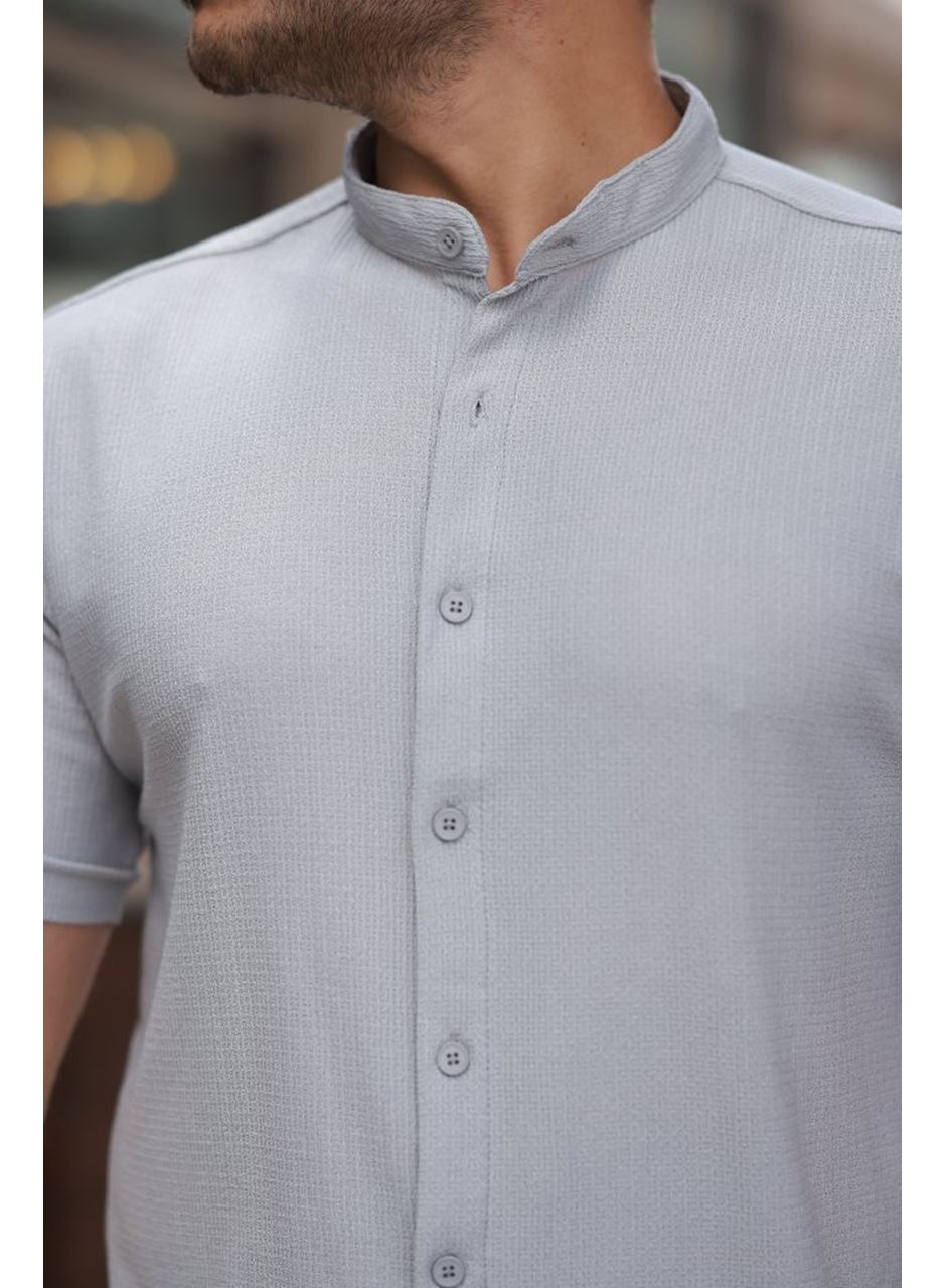 Erkek Hakim Yaka Kısa Kollu Gömlek
