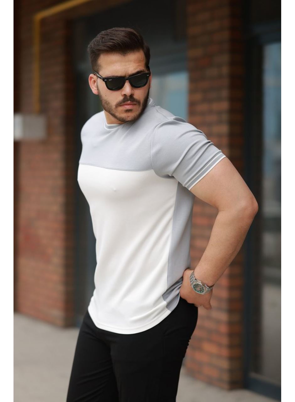 Erkek Parçalı Renk Kısa Kollu Tişört