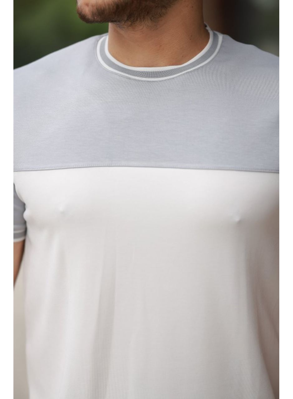 Erkek Parçalı Renk Kısa Kollu Tişört