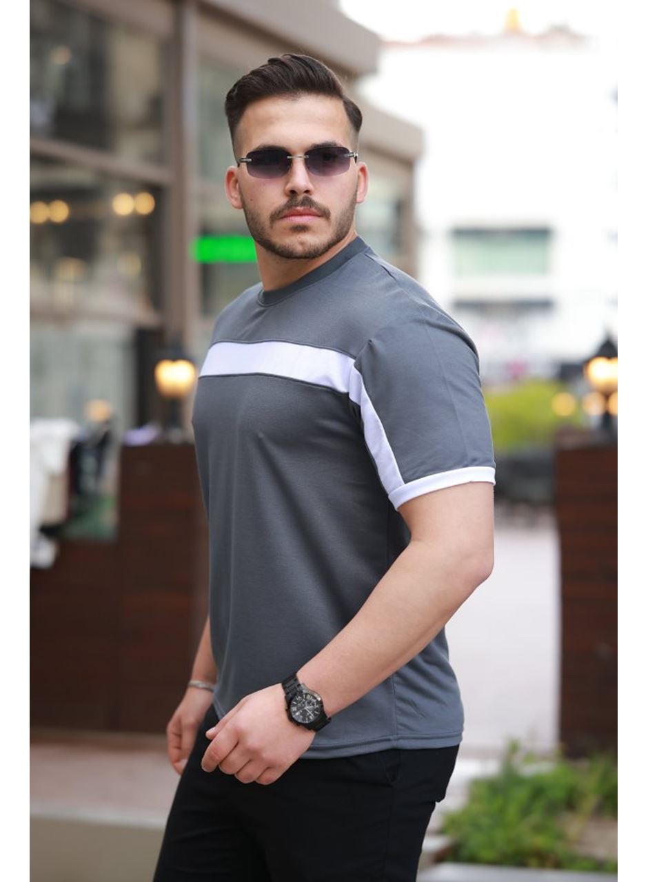 Erkek şerit Detaylı Kısa Kollu T-shirt