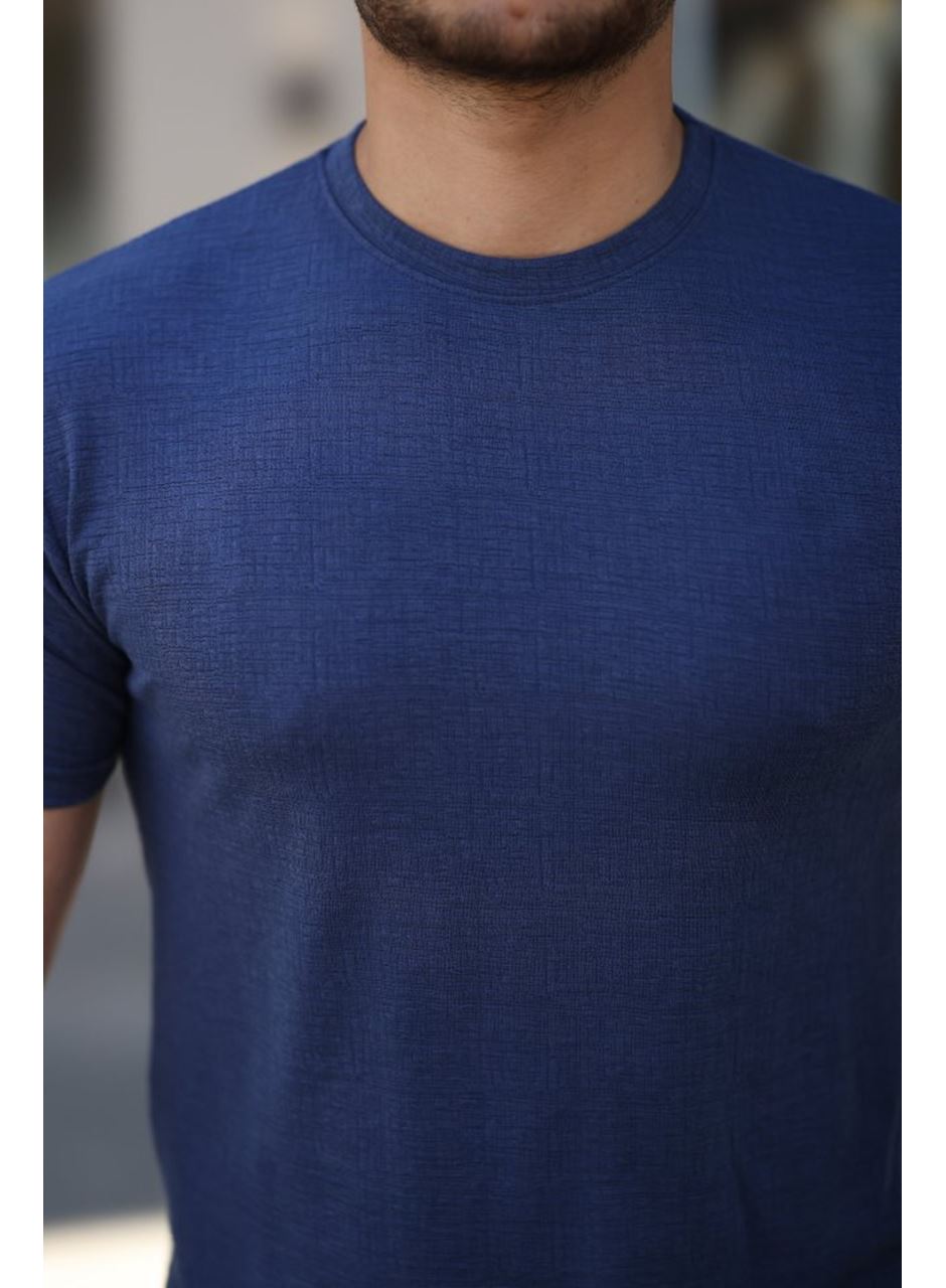 Erkek Ağaç Kabuğu Desenli Kısa Kollu T-shirt