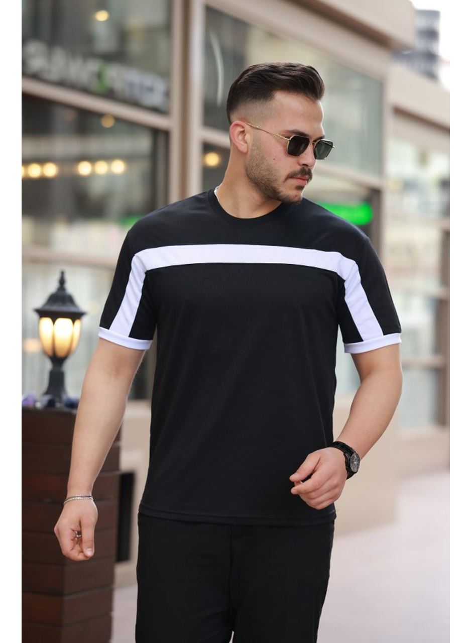 Erkek şerit Detaylı Kısa Kollu T-shirt