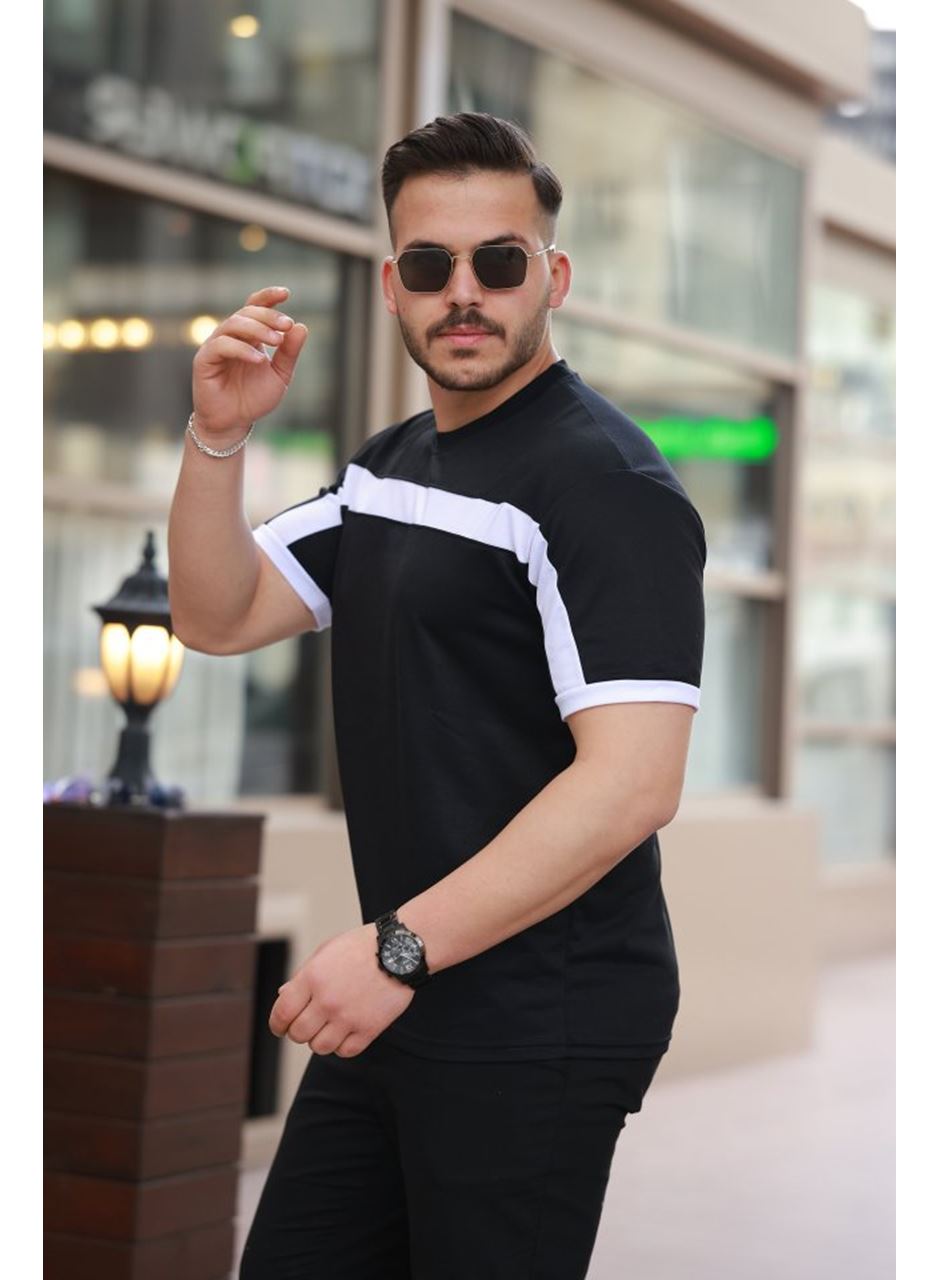 Erkek şerit Detaylı Kısa Kollu T-shirt