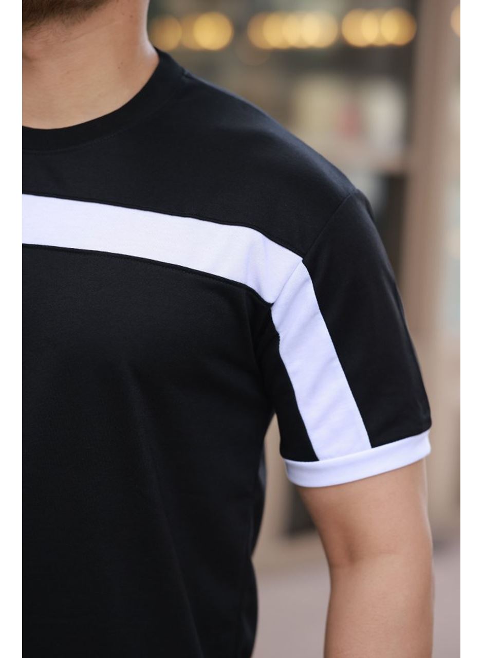 Erkek şerit Detaylı Kısa Kollu T-shirt