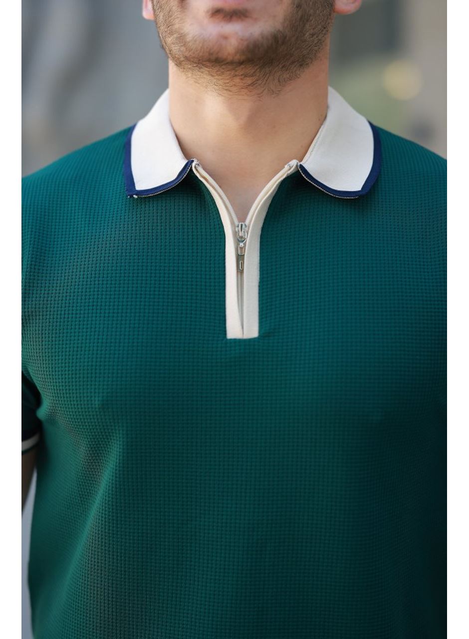 Erkek Renkli Yaka Kısa Kollu Tişört