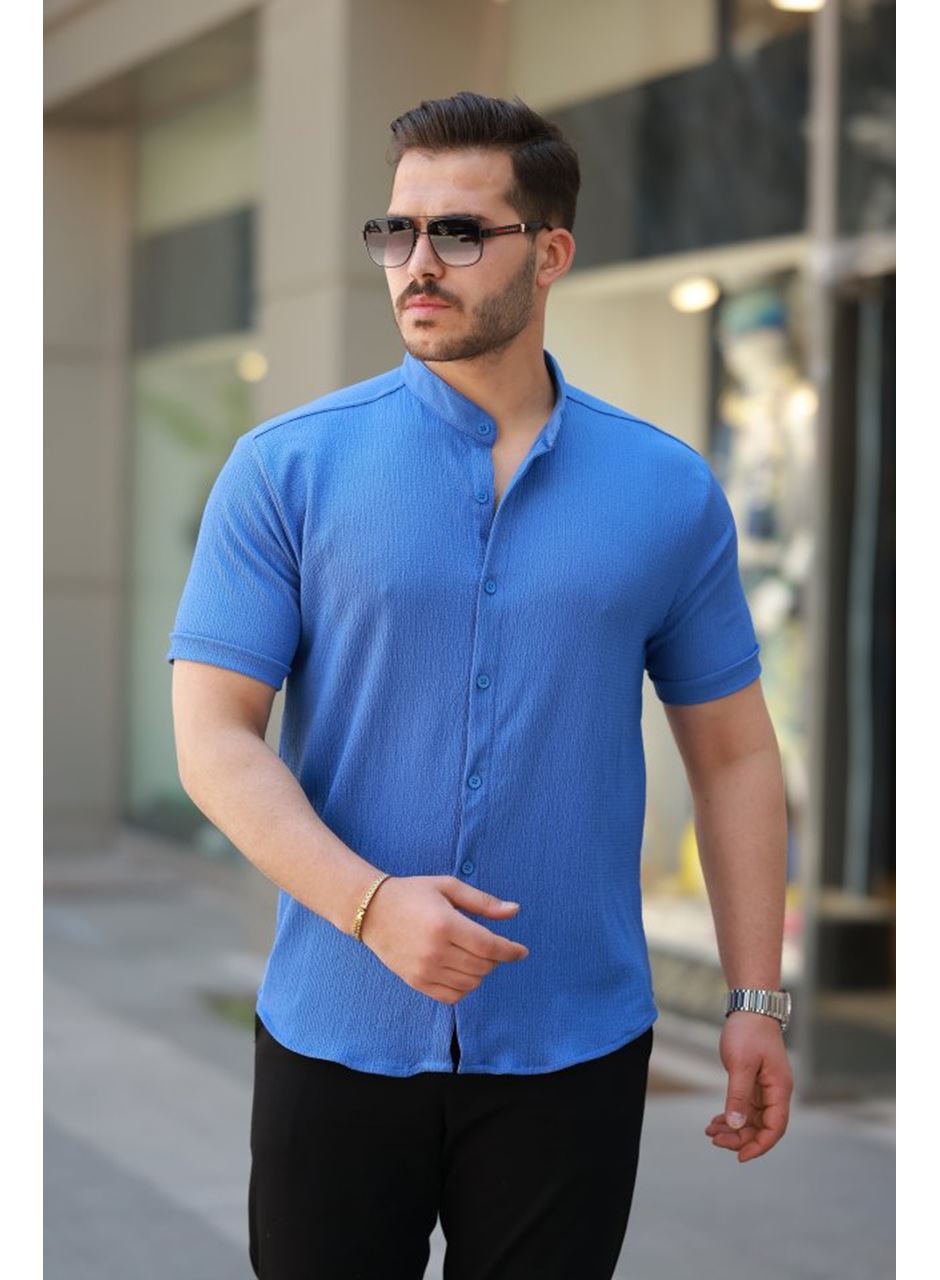 Erkek Hakim Yaka Kısa Kollu Gömlek